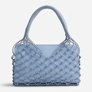 J.Crew Sedona Rectangle Bag Purse in Leather Icy Blue